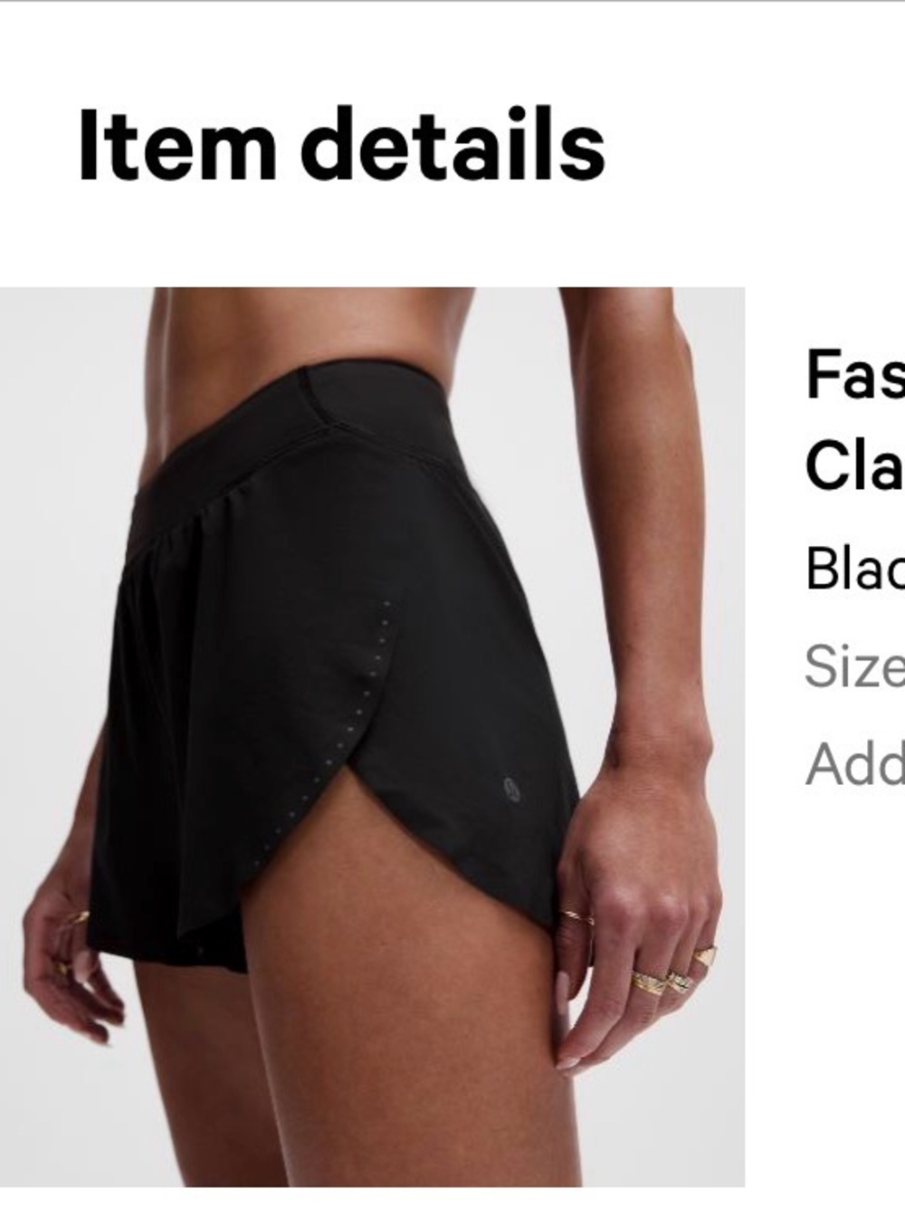 lululemon athletica Black High-Rise Split Athletic Shorts